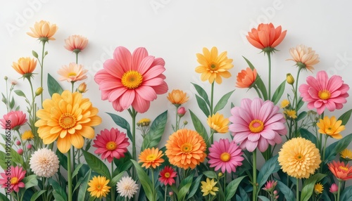Vibrant Floral Arrangement Featuring Colorful Blossoms and Petals Against a Soft Background