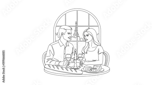 Couple enjoying a romantic dinner date.
