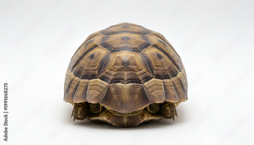 Fototapeta premium Close-up of tortoise shell, rear view, isolated on white