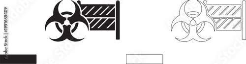 Biohazard Flag Icon Vector Set