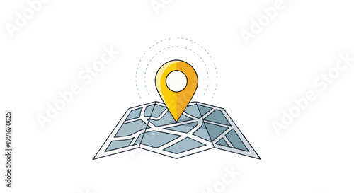 Animated map icon with pin and signals