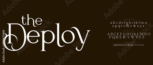 Photos A stylish typography design featuring the deploy font on a dark background
