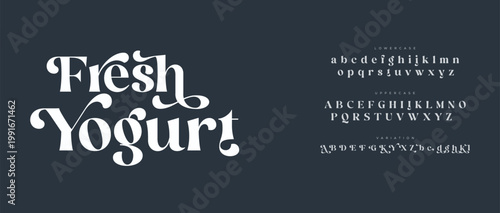 A stylish typography design for Fresh Yogurt featuring uppercase and lowercase letters