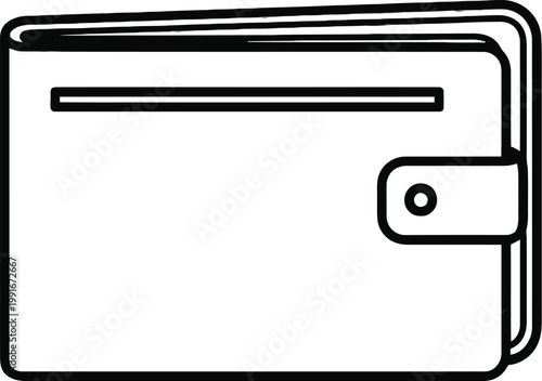 Simple black and white wallet illustration