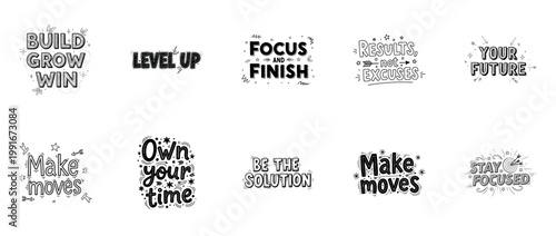 Inspirational motivational typography designs with empowering messages