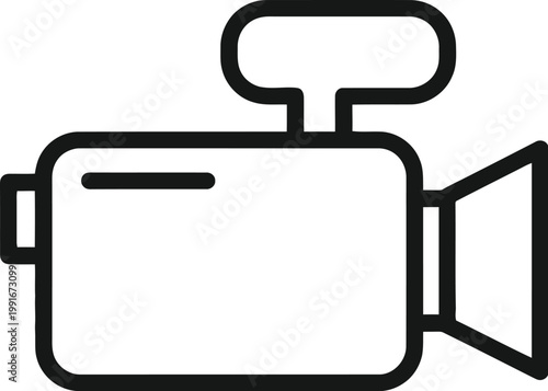 Simple line icon of a video camera