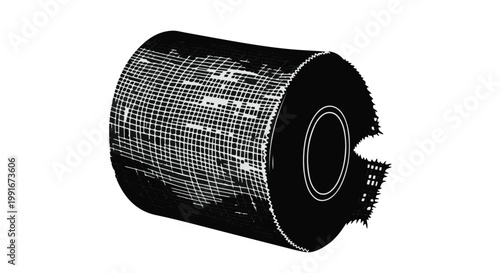 Barcode roll label sticker sheet black and white grid pattern for product identification and inventory management