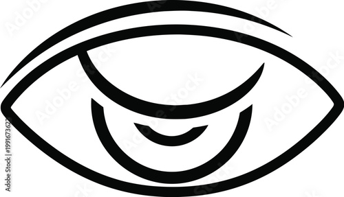 Simple black and white eye icon
