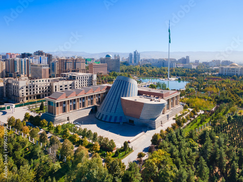 Obraz na płótnie Tajikistan National Museum aerial panoramic view in Dushanbe