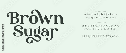A stylish typography design featuring the words Brown Sugar in a decorative font on a light green background
