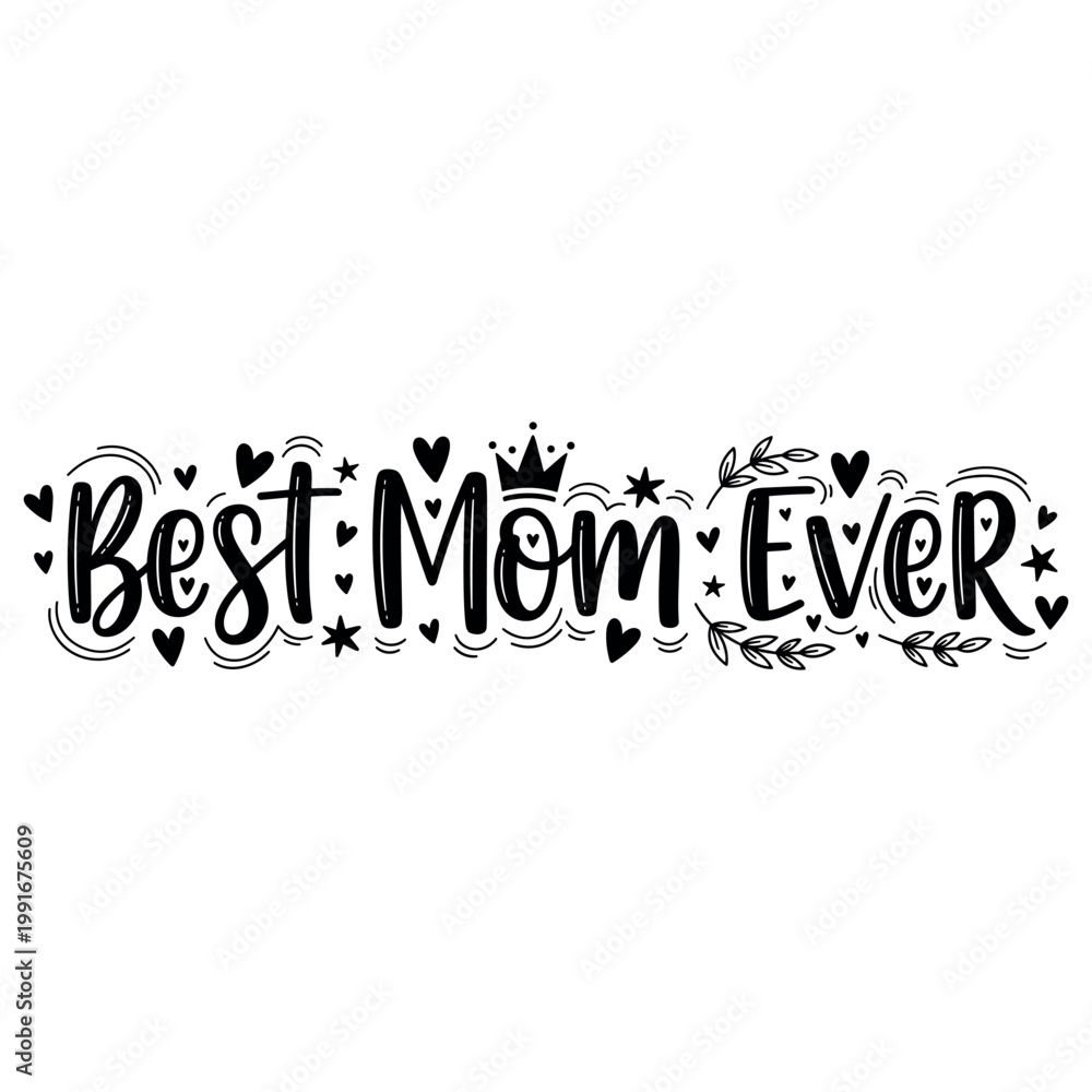 Fototapeta premium Mother’s Day typography decorative floral lettering design