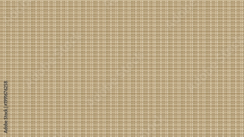 Seamless beige checkered grid texture with woven cross lines, abstract fabric pattern background for wallpaper, textile, wrapping paper and decorative surface design