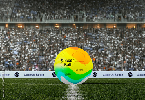 Soccer Ball Stadium Mockup PSD
