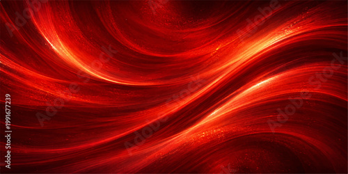 Red abstract flowing silk wave background with soft light energy motion and smooth satin texture design wallpaper