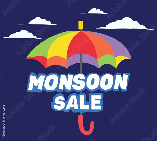 monsoon sale abstract or poster for Monsoon  Offer or Sale with creative design