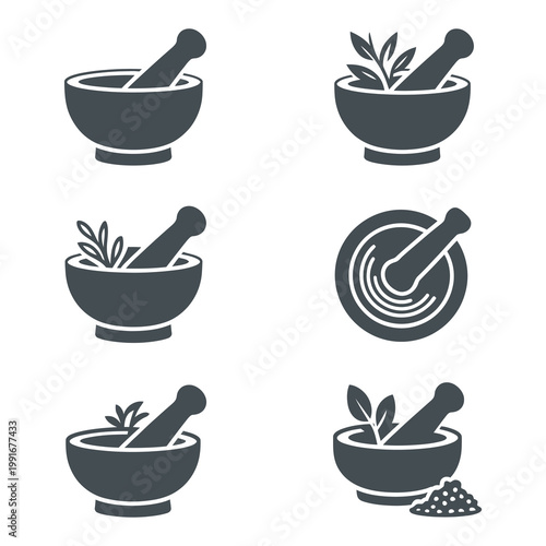 Traditional Mortar and Pestle for Herbal Spice Grinding and Cooking