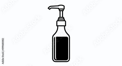 Hand sanitizer bottle with pump.