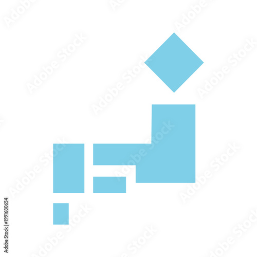 角張った日本地図のシンプルアイコン素材