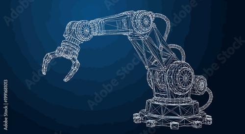 Industrial robotic arm machine technology.