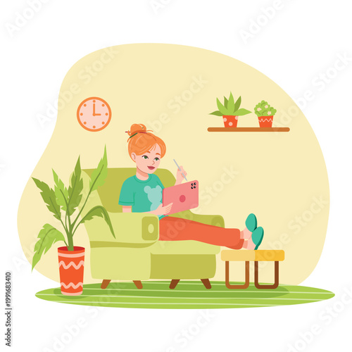 Young woman planning tasks and writing notes at home