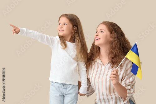 Happy little girl and her m...