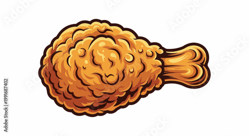 A crispy, golden-brown fried chicken leg, depicted in a pixel art style