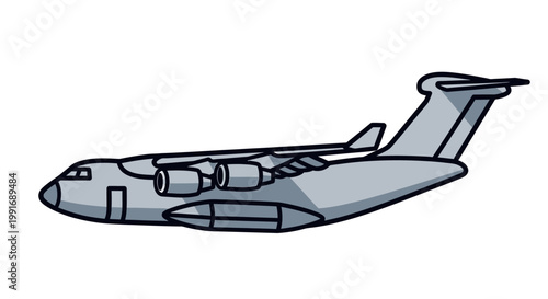 Large Military Transport Aircraft Plane.