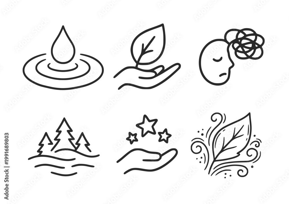 Fototapeta premium vector set of nature icon