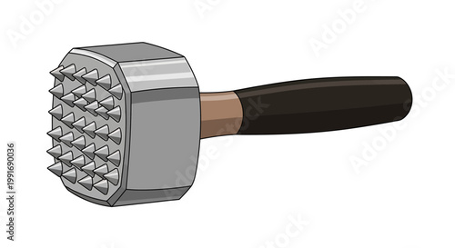 Meat tenderizer kitchen tool with spikes.