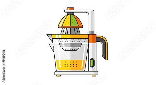 Modern Citrus Juicer - Freshly Squeezed Orange Juice Preparation.