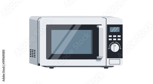 Modern microwave oven with digital display.