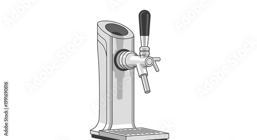 Modern Beer Tap Dispenser for Bar or Home Brewing.