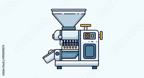 Modern Oil Press Machine for Home Use Illustration.