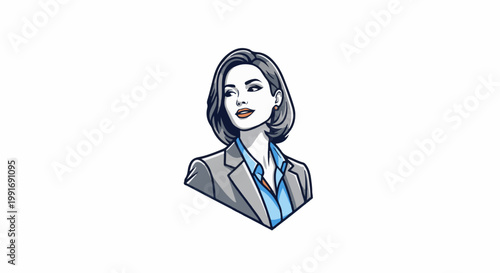 Stylized portrait of a professional woman in a suit