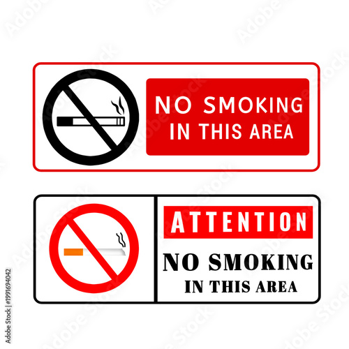 No smoking warning symbol for indoor and outdoor areas