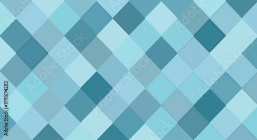 Abstract Geometric Pattern of Cool Blue Diamonds in Repeating Tessellation