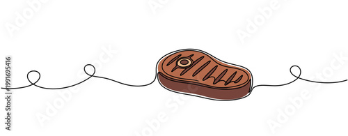 Grilled steak resting on white minimal background. no editable strokes