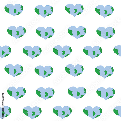 Cute earth heart pattern for eco branding, packaging, textiles