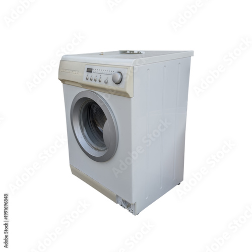 Old washing machine for recycling, electronic waste