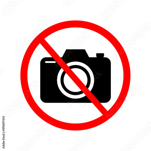 Simple no photography sign for restricted areas.