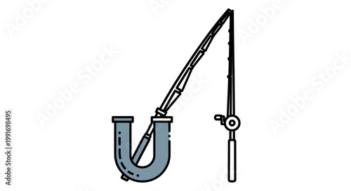 Old fashioned metal fishing net scoop.