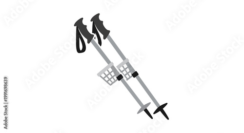 Pair of Ski Poles with Straps and Baskets.
