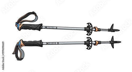 Pair of Trekking Poles for Hiking and Outdoor Adventures.
