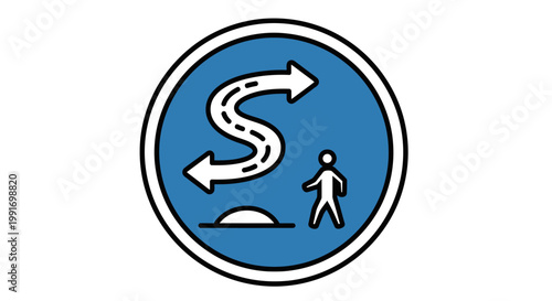 Pedestrian crossing sign with arrows.