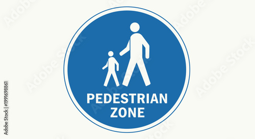 Pedestrian zone sign with people icons.