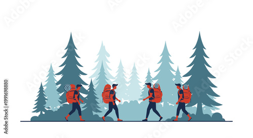 People hiking in the mountains together.