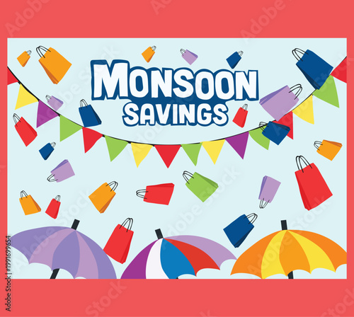 monsoon sale abstract or poster for Monsoon  Offer or Sale with creative design