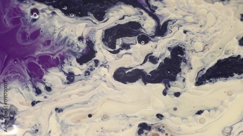 Luxury Abstract Marble Ink Painting in Purple Tones, paint flowing video