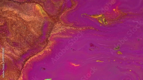 Macro close up of liquid paint in motion, abstract cinematic background