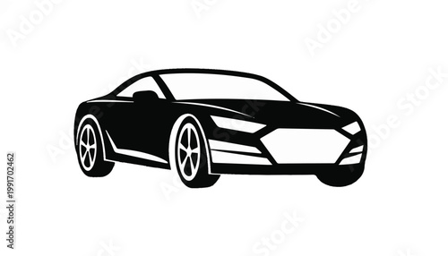 Luxury Sports Car Silhouette Vector Illustration for Automotive Branding and Logo Design